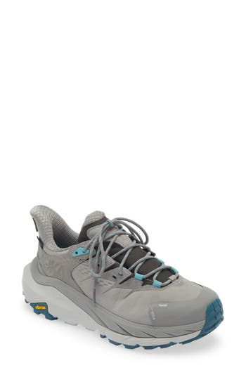 Hoka Kaha 2 Gtx Gore-tex® Waterproof Trail Running Shoe In Sharkskin/blue Coral