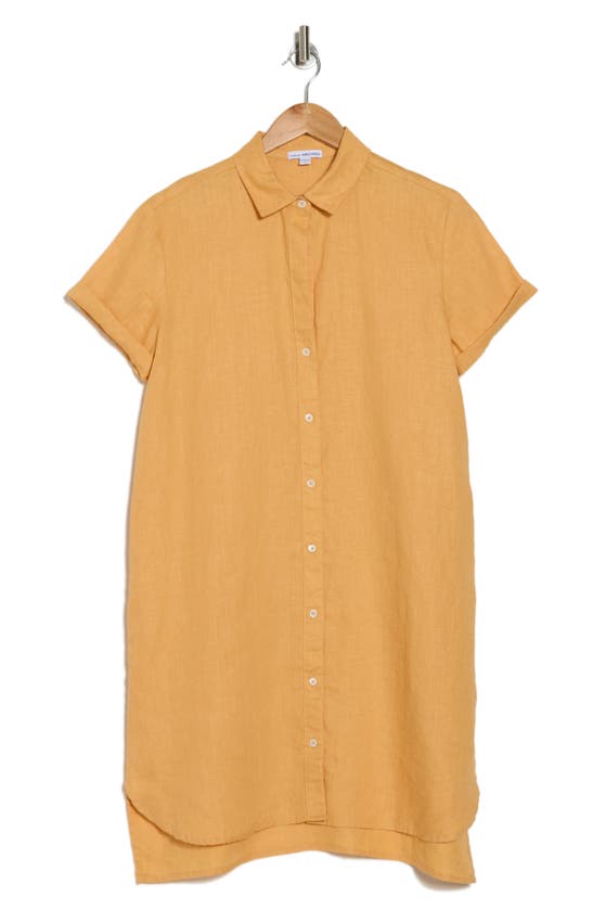 Shop James Perse Linen Shirtdress In Apricot