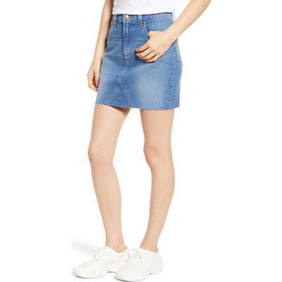 Wrangler Raw Hem Denim Miniskirt, Blue