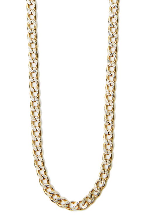 Argento Vivo Sterling Silver Diamond Cut Curb Chain Necklace in Gold