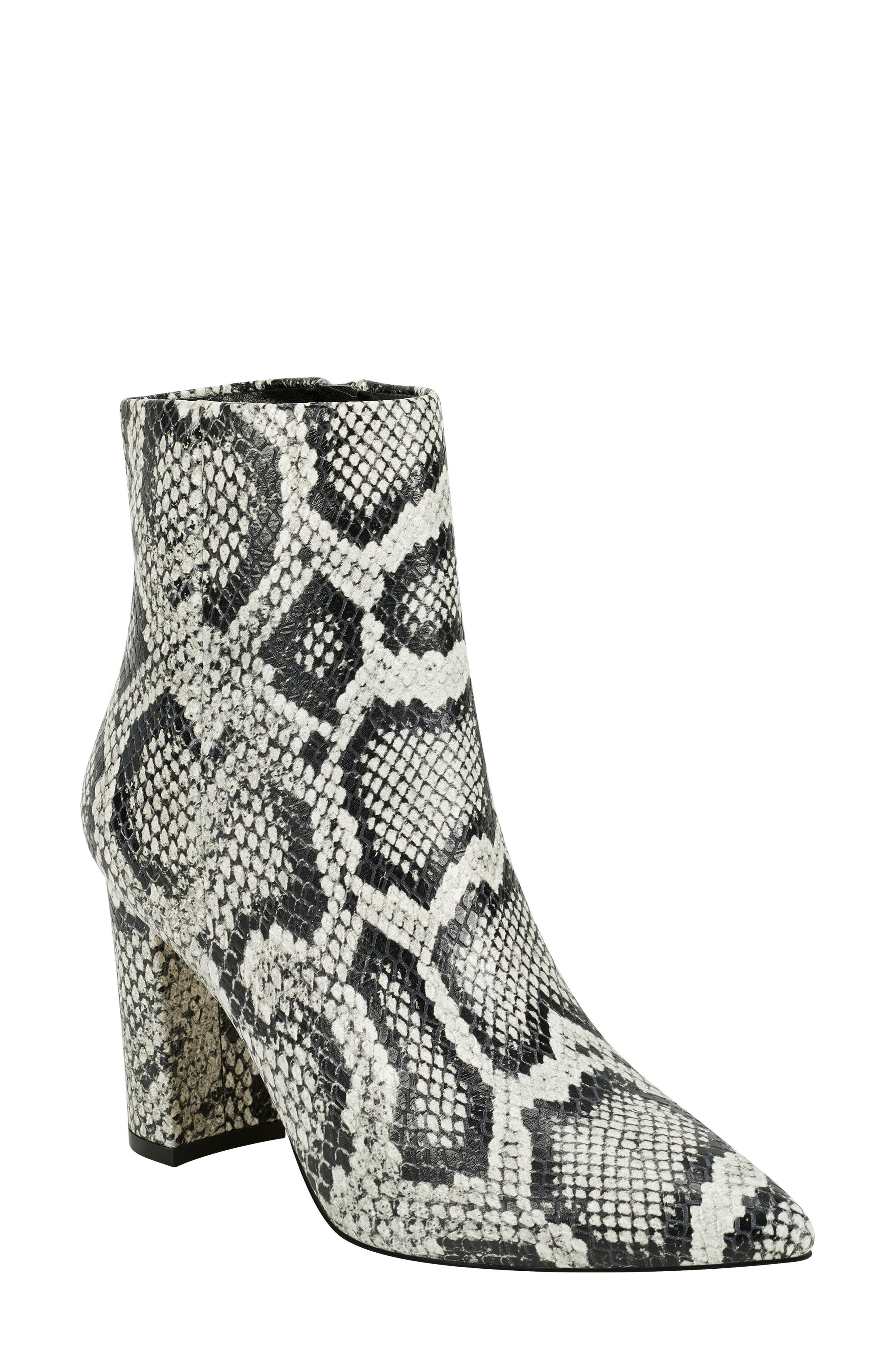 Marc Fisher Ltd Ulani Embossed Pointed Bootie In Grey Multi Leather