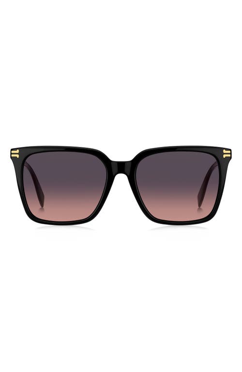 Marc Jacobs 55mm Square Sunglasses in Black/Grey Shaded Pink at Nordstrom