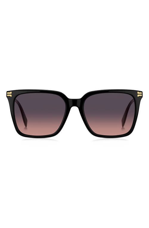 Shop Marc Jacobs 55mm Square Sunglasses In Black/grey Shaded Pink