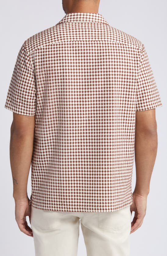 Shop Ted Baker Oise Textured Cotton Camp Shirt In Brown
