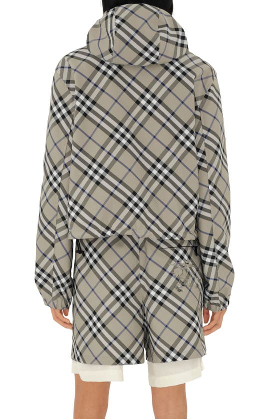 Shop Burberry Reversible Check Hooded Jacket In Lichen Ip Check