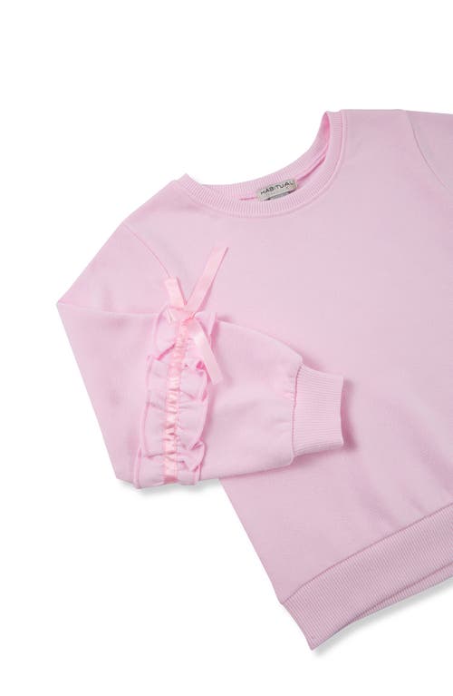 Shop Habitual Kids Kids' Sweatshirt & Knit Denim Jeans Set In Light Pink