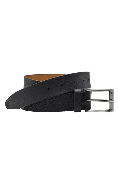 Shop Johnston & Murphy Soft Pebbled Black Leather Belt