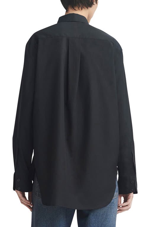 Rag & Bone Icons Maxine Cotton Poplin Button-up Shirt In Black