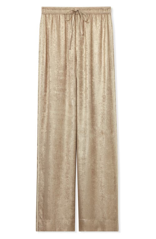 St John Metallic Voile Pant In Champagne