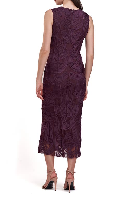 Shop Js Collections Meli Soutache Cocktail Midi Dress In Plum Purple