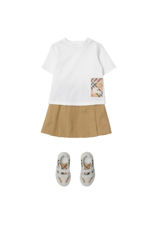 Burberry Check Cotton T-shirt In White