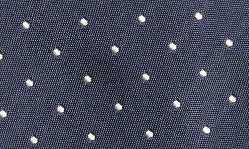 Ralph Lauren Purple Label Pin Dot Silk Peau De Soie Tie In Navy