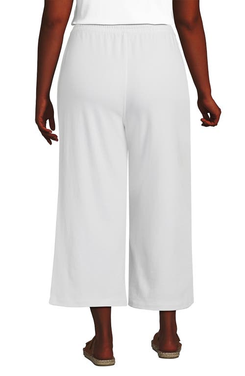 LANDS' END LANDS' END PLUS SIZE SPORT KNIT ELASTIC WAIST WIDE LEG CROP PANTS