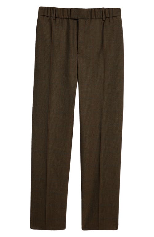 Shop Bottega Veneta Prince Of Wales Wool Trousers In 2172 Brown/red/blue