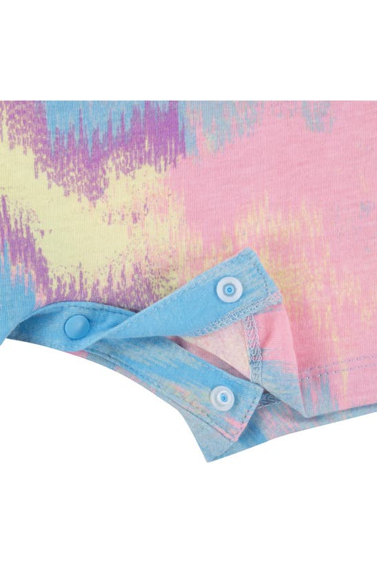 Shop Nike Tie Dye Club Short Sleeve Romper In Ocean Bliss