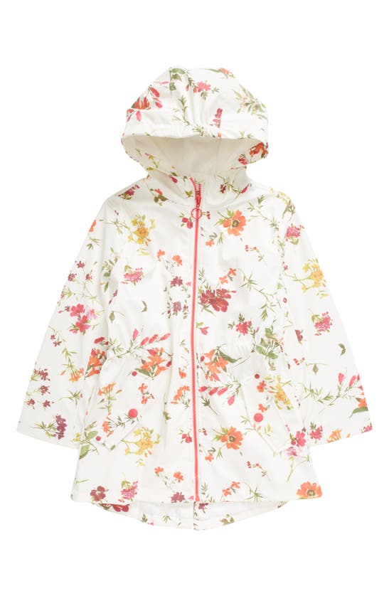 Urban Republic Kids' Hooded Raincoat In White Floral
