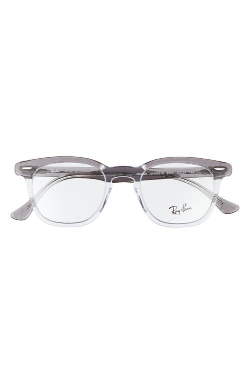 Ray-Ban 48mm Small Blue Light Blocking Glasses in Grey Trans/Clear at Nordstrom