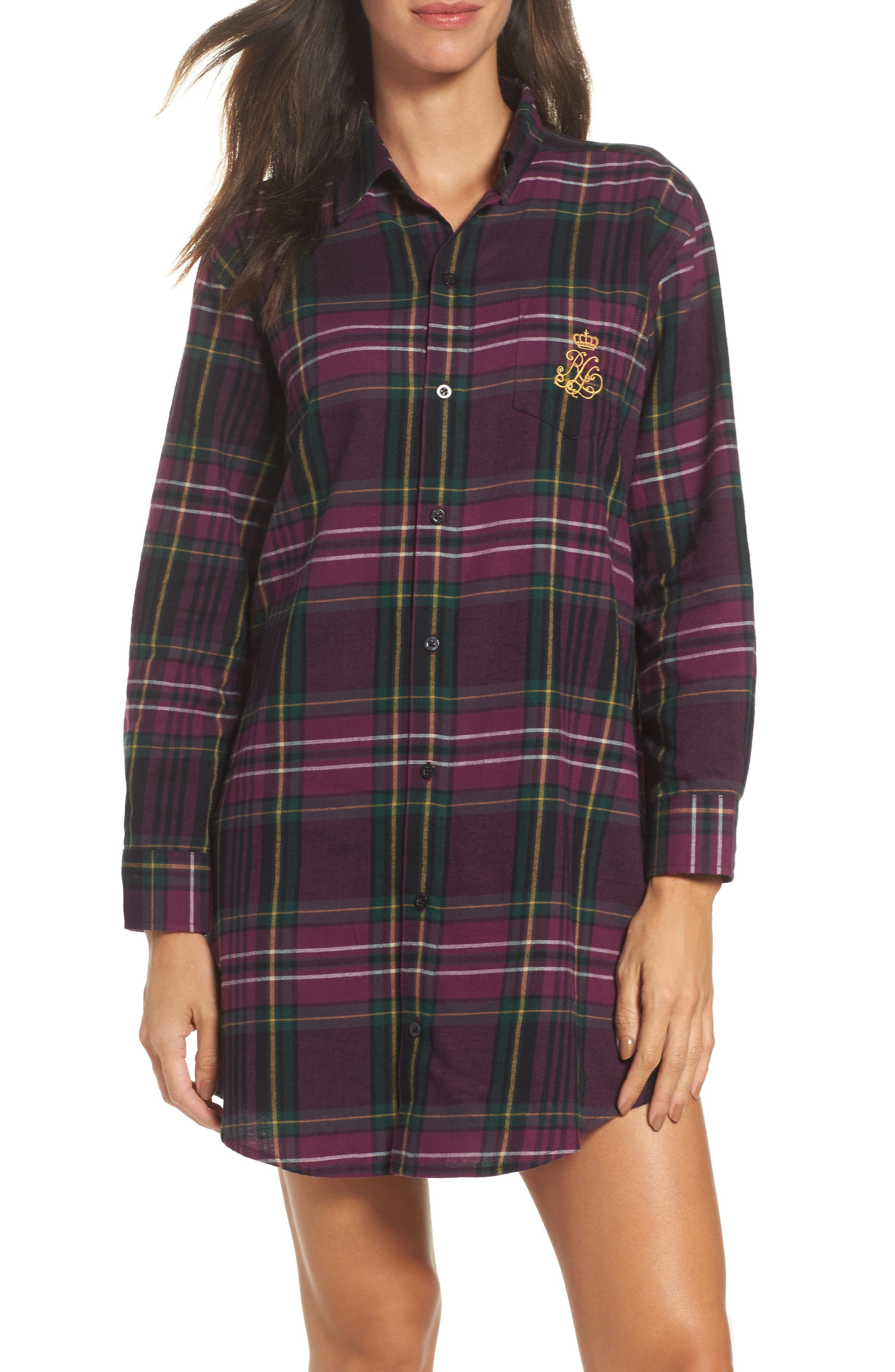Lauren Ralph Lauren Flannel Sleep Shirt Nordstrom