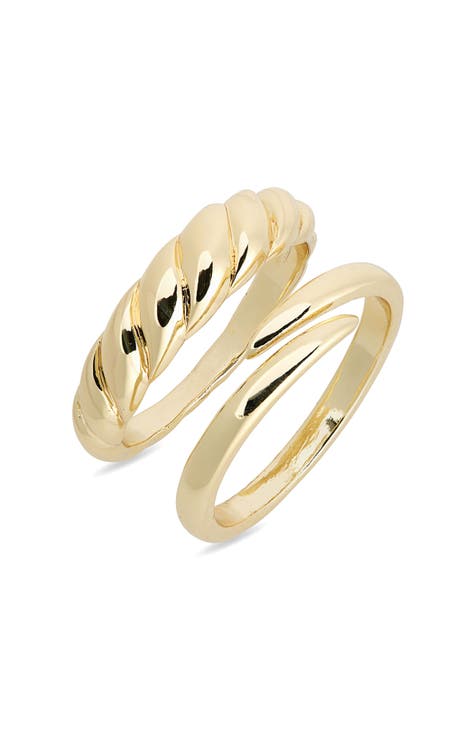 Set of 2 Demi Fine Ridged Rings