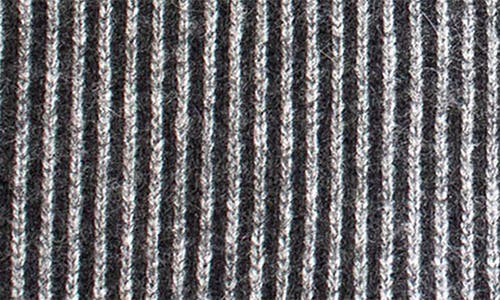 Portolano Stripe Knit Scarf In Black/heather Grey