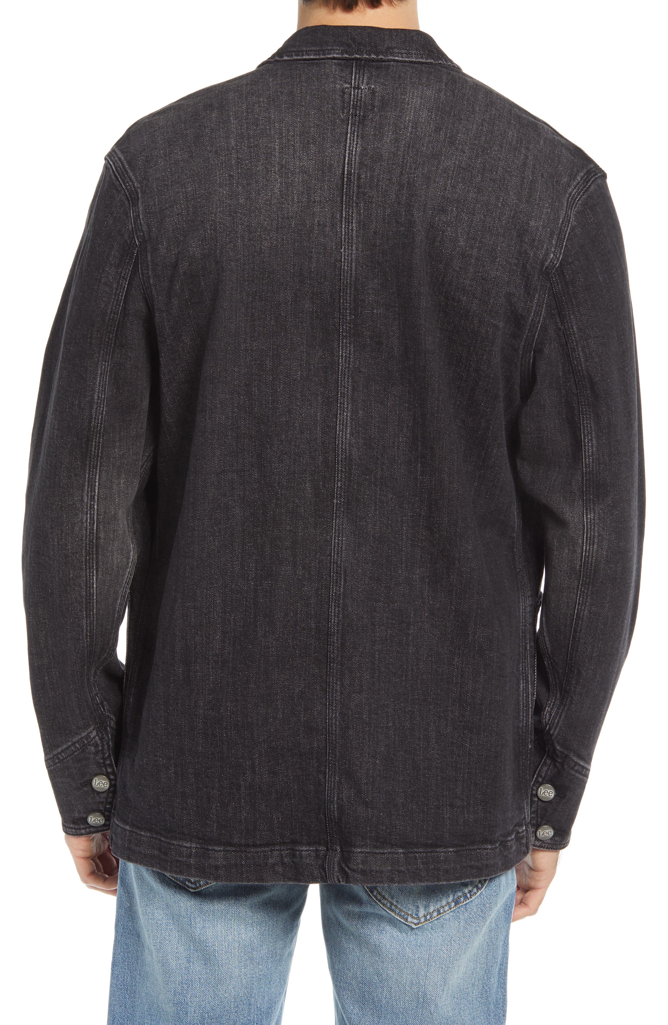 black denim chore coat