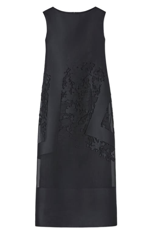 Shop Lafayette 148 New York Sleeveless Burnout Satin Gown In Black