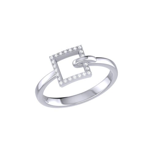 Shop Luvmyjewelry On The Block Square Sterling Silver Diamond Ring