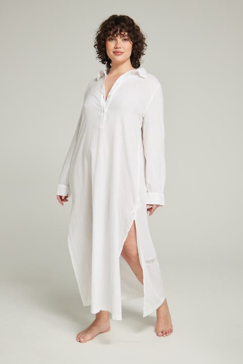 Shop Nudea The Maxi Shirt In Cotton White