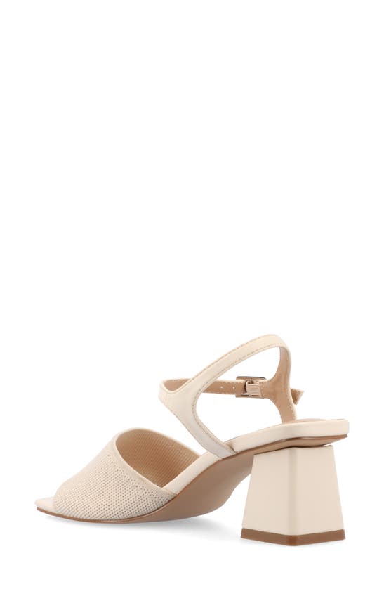 Shop Journee Collection Evylinn Knit Block Heel Sandal In Beige