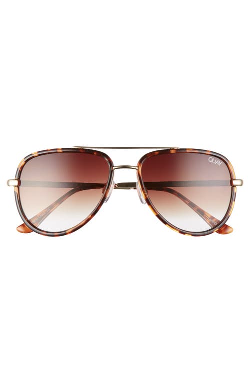 Quay Australia All In 52mm Mini Aviator Sunglasses In Tortoise/brown Fade