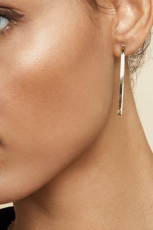 ORADINA ORADINA 14K YELLOW GOLD PARK AVENUE HERRINGBONE DROP EARRINGS 