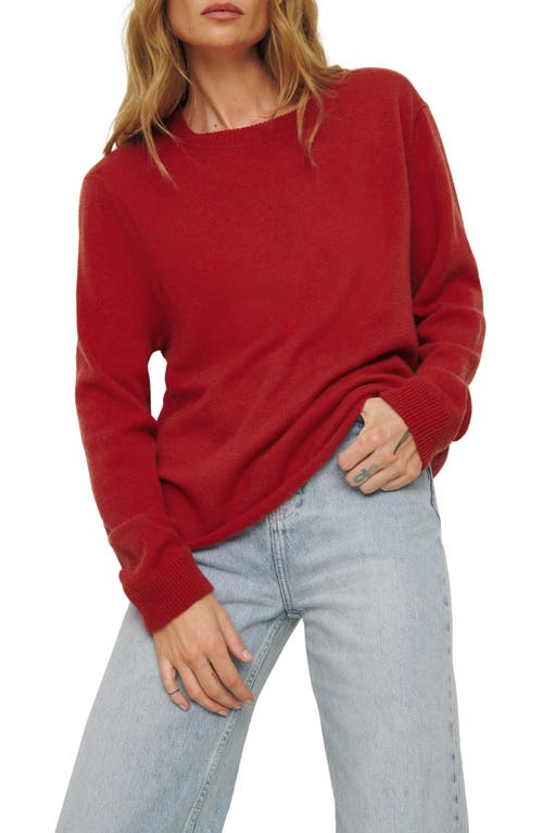 Reformation Cashmere Boyfriend Sweater In Sundried Tomato