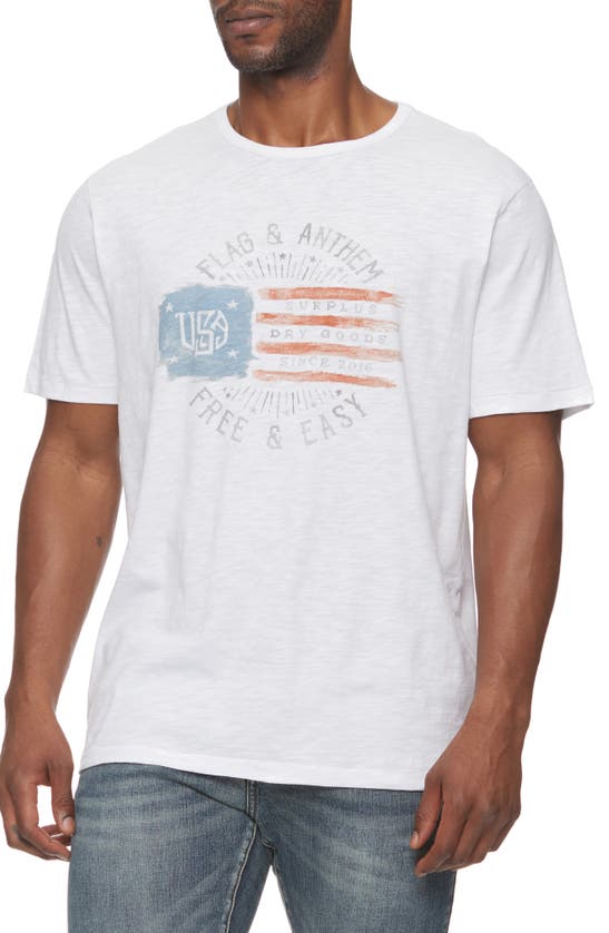 Flag And Anthem Free & Easy Graphic Burnout T-shirt In White