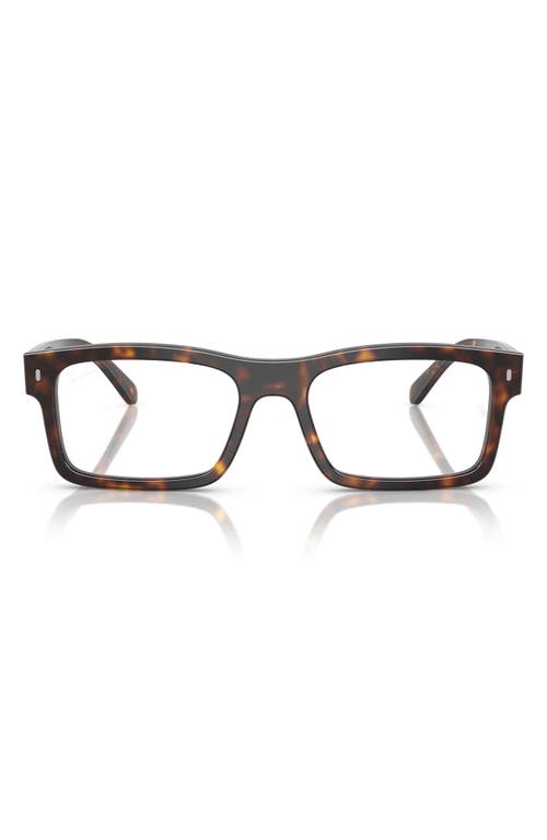 Ray Ban Ray-ban 54mm Rectangular Optical Glasses In Havana