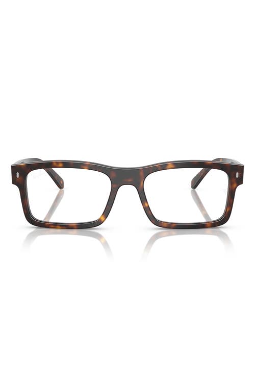 Ray-Ban 54mm Rectangular Optical Glasses in Havana 