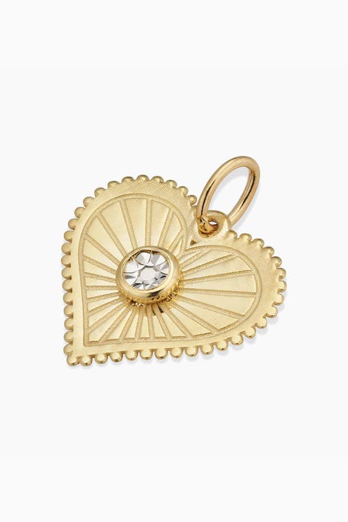 Oradina 14k Two Tone Gold Heartburst Pendant Charm In 14k Two-tone Gold