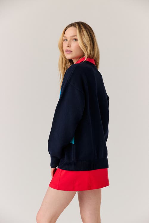 Goldie Byrd Golf Scene Sweater In Blue
