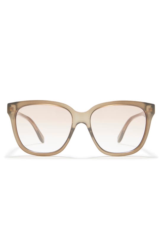Gucci 56mm Gradient Square Sunglasses In Brown Orange