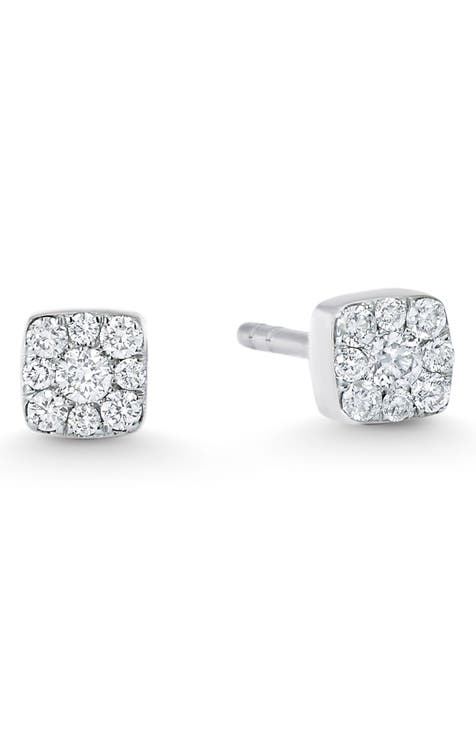 Dentelle One Row Earrings, White Gold And Diamonds - Jewelry