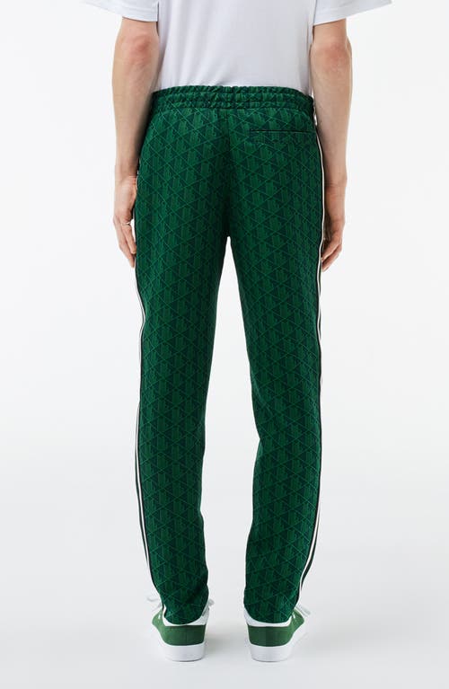 Lacoste Printed Tracksuit Pants In Marine/oseille