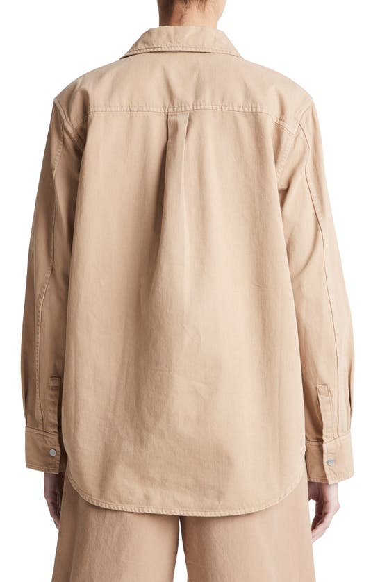 Shop Vince Cotton Twill Shirt Jacket In Cocoon