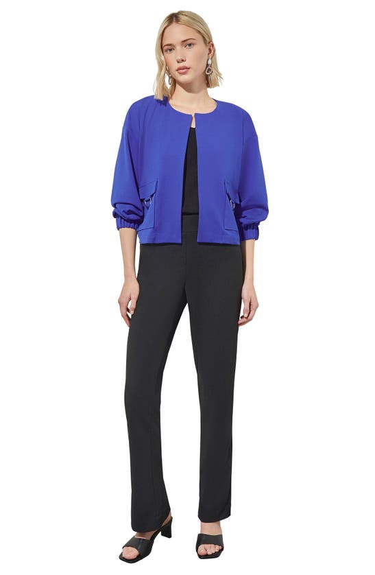 Shop Ming Wang Relaxed Fit Crepe Jacket In Sapphire Sea