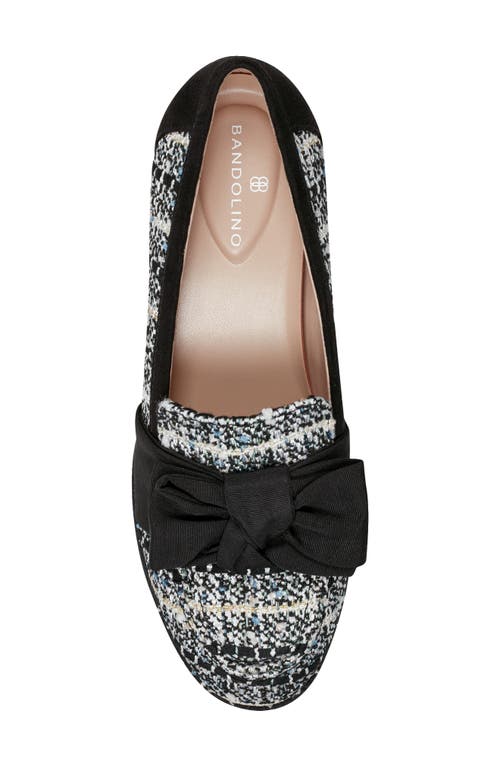 Bandolino Bow Loafer In Black Cream Tweed