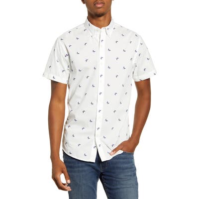 Bonobos Riviera Slim Fit Short Sleeve Button-Down Sport Shirt, White