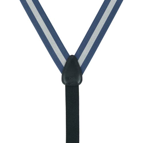 Shop Trafalgar Big & Tall Oliver Stripe Convertible Suspenders In Blue/grey