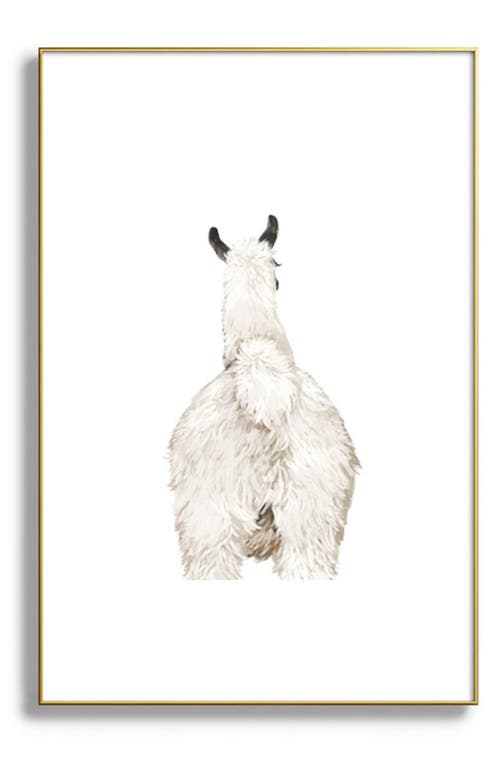 Deny Designs Llama Butt Framed Art Print in Golden Tones at Nordstrom