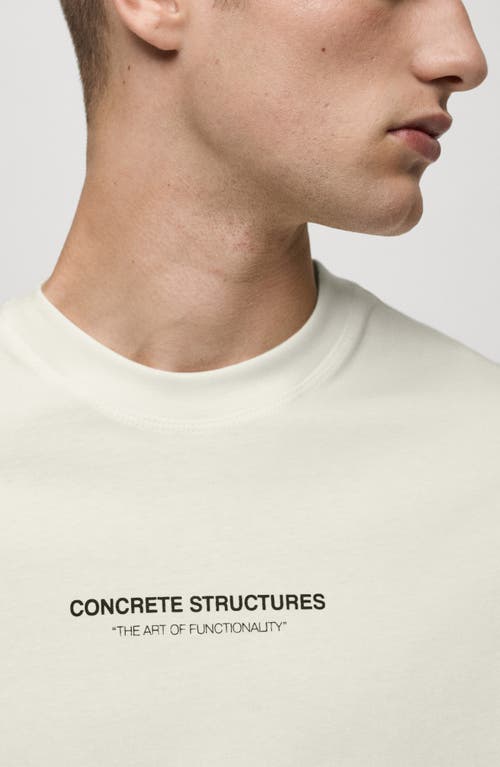 Shop Mango Concrete Structures Graphic T-shirt In Ecru