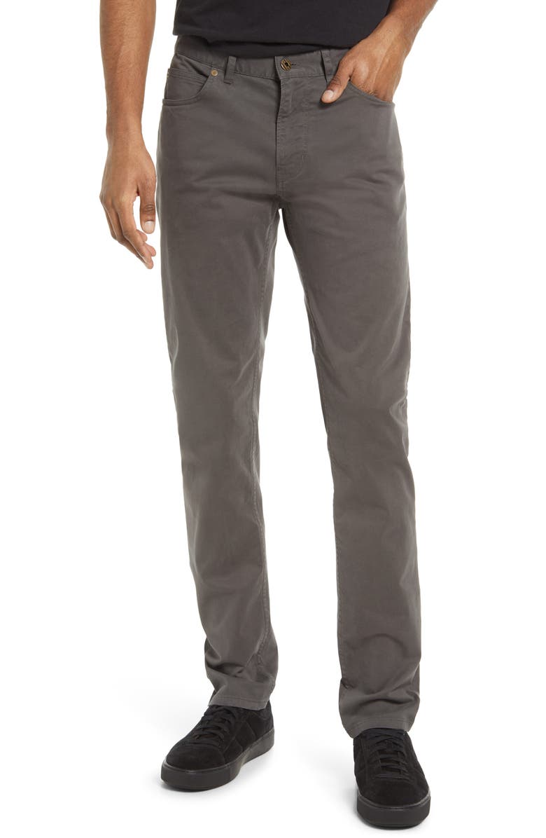 Billy Reid Stretch Cotton Five Pocket Pants, Main, color, Charcoal
