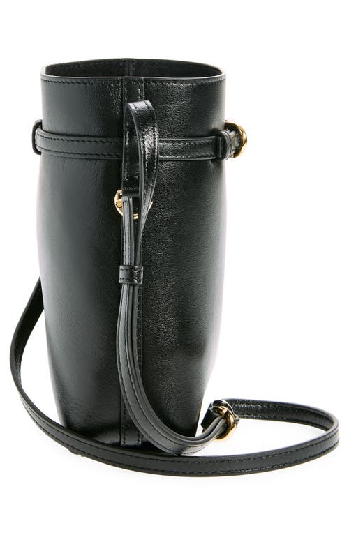 Givenchy Voyou Phone Pouch Bucket Bag In Shiny Tumbled Leather In Black