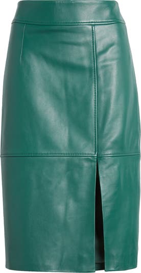 BOSS Setora Leather Pencil Skirt